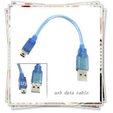 20cm USB À MINI 5PIN USB A 2.0 Mâle à Mini 5 broches B Données mâles Câbles Transparent bleu